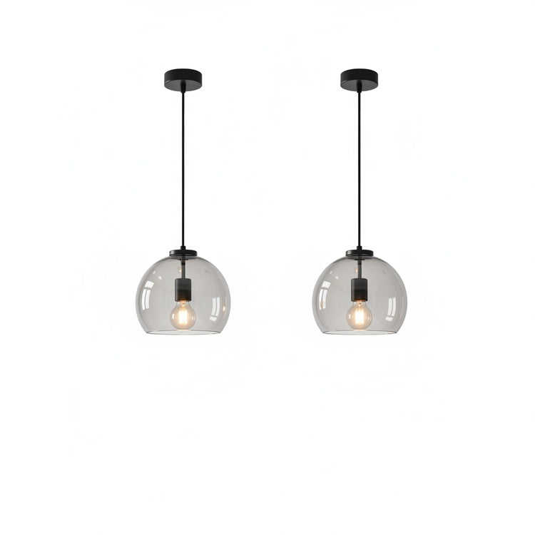 Hanglamp Minimalistisch met Rookglazen Koepelkap en Verstelbare Hoogte