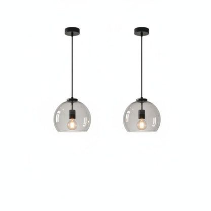 Hanglamp Minimalistisch met Rookglazen Koepelkap en Verstelbare Hoogte