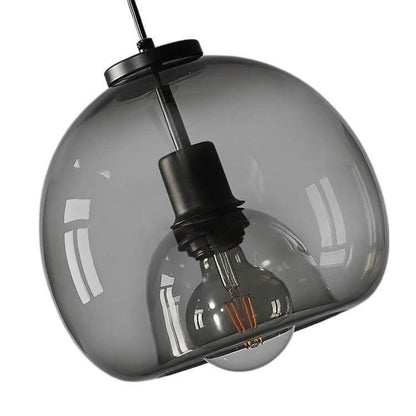 Hanglamp Minimalistisch met Rookglazen Koepelkap en Verstelbare Hoogte