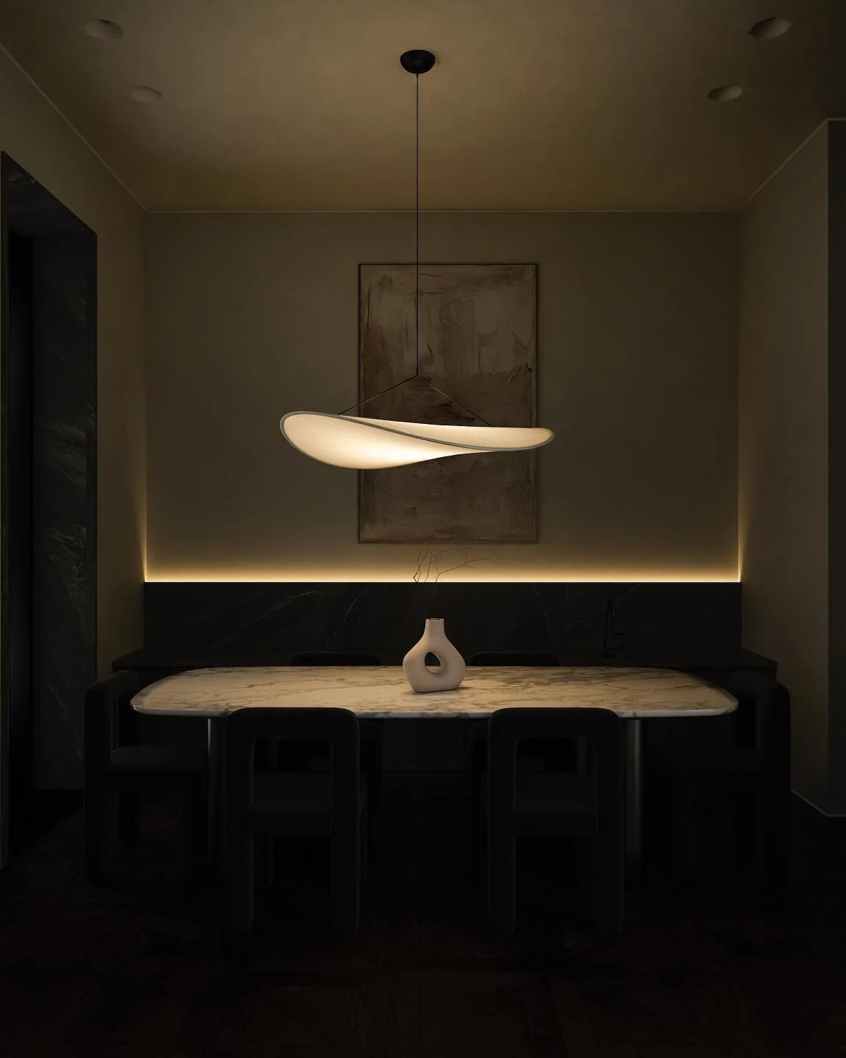 Hanglamp Minimalistisch met Sculpturale Vleugelvorm en Geïntegreerde LED