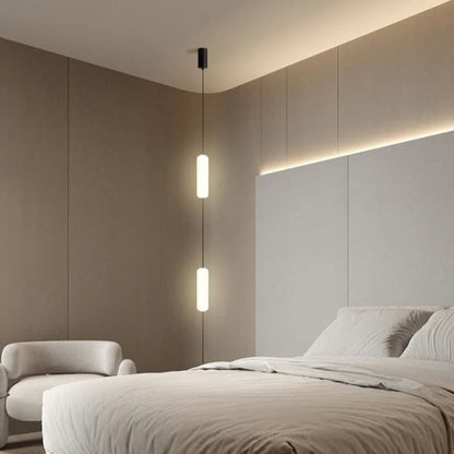 Hanglamp Minimalistisch met Verticale LED Cilinders en Verstelbare Hoogte