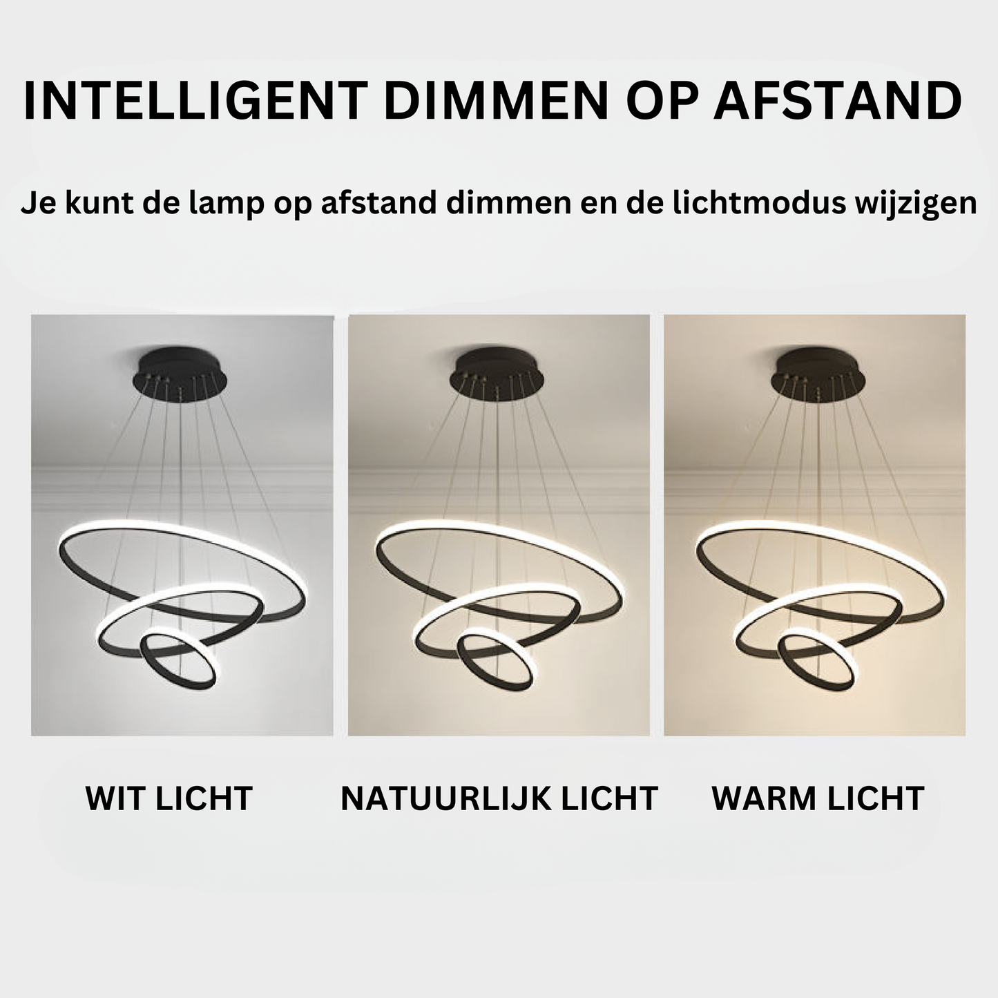 Hanglamp Modern met 3 Ringen en Verstelbare Hoogte