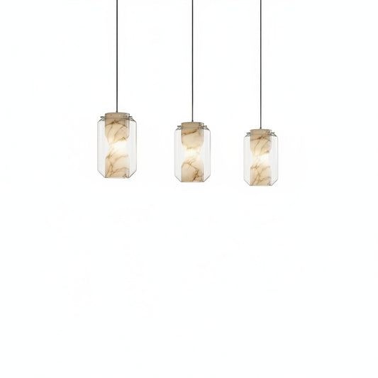 Hanglamp Modern met Alabaster Kap en Verstelbare Hoogte