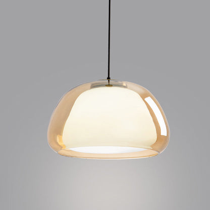 Hanglamp Modern met Dubbele Glazen Bol en Opaalwitte Binnenkap