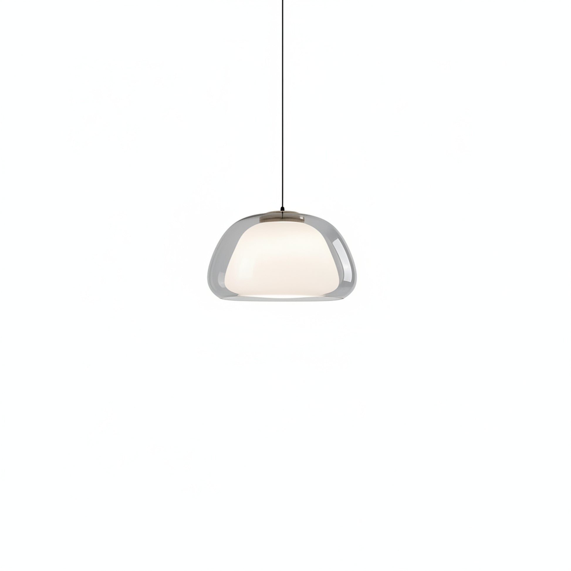 Hanglamp Modern met Dubbele Glazen Kap en Verstelbare Hoogte