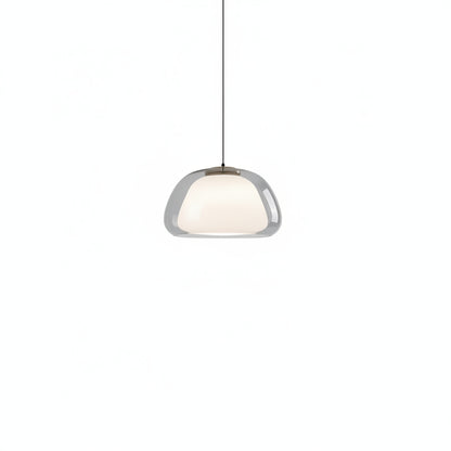 Hanglamp Modern met Dubbele Glazen Kap en Verstelbare Hoogte