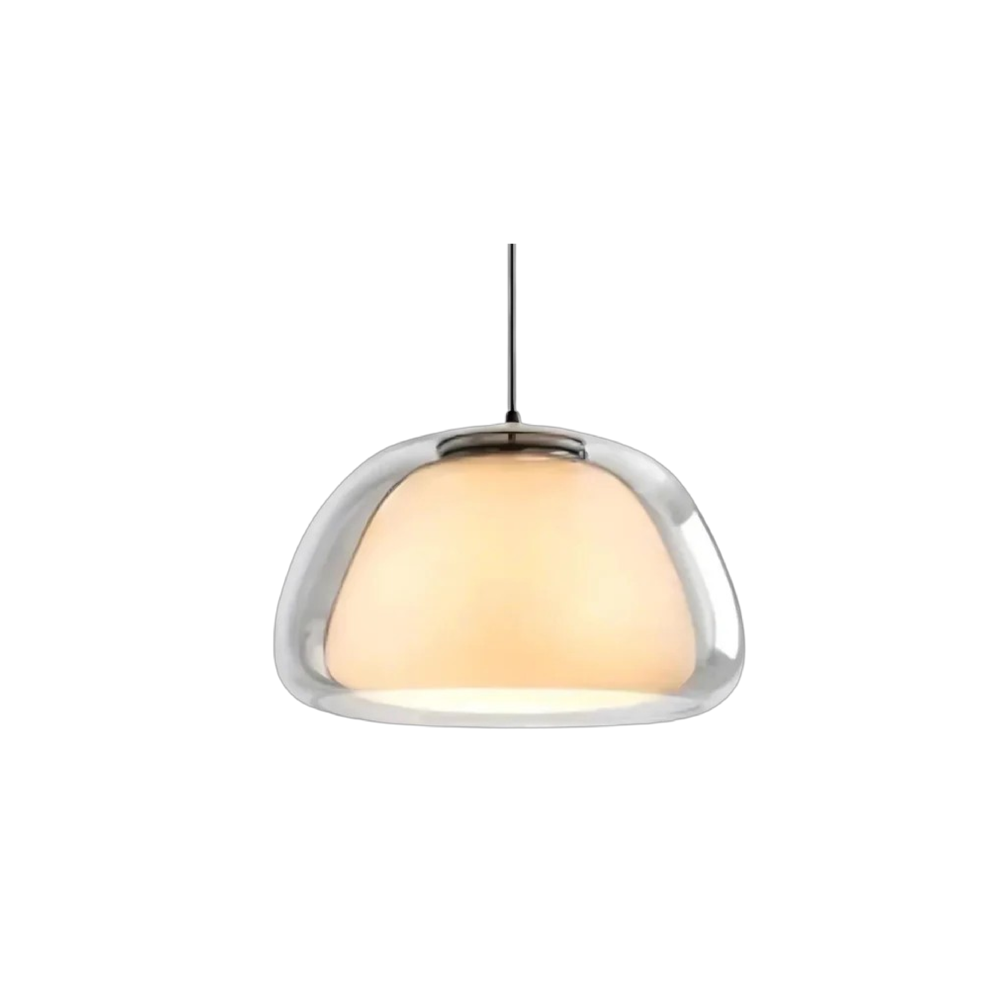 Hanglamp Modern met Dubbele Glazen Kap en Verstelbare Hoogte