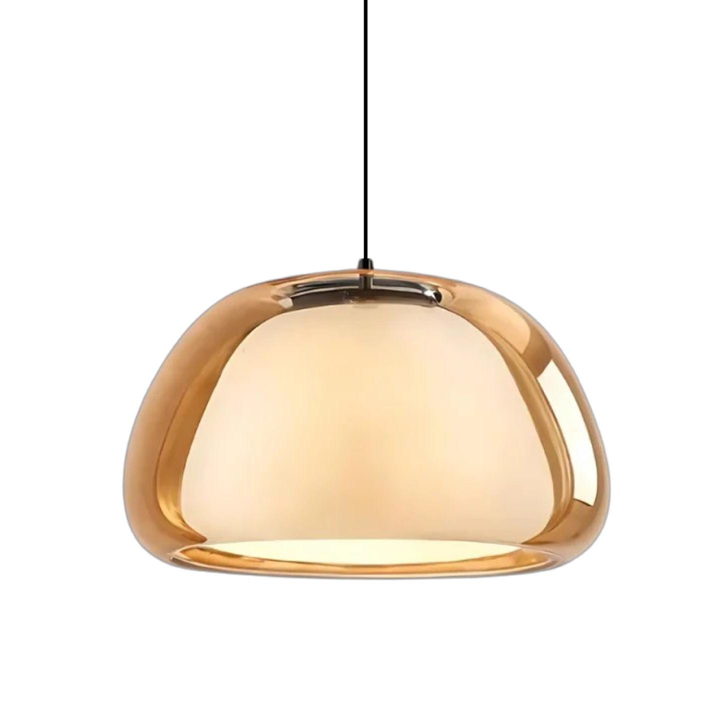 Hanglamp Modern met Dubbele Glazen Kap en Verstelbare Hoogte