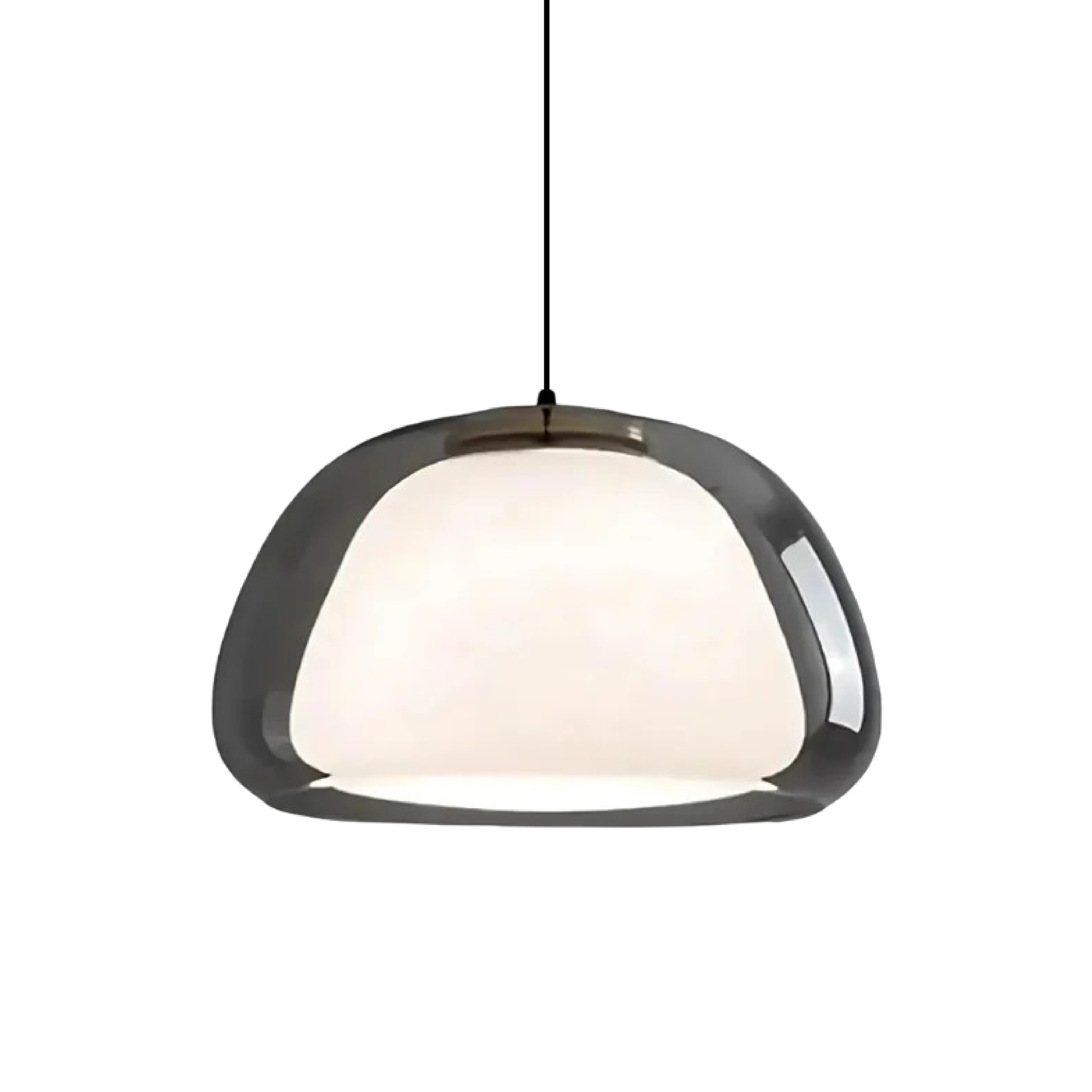 Hanglamp Modern met Dubbele Glazen Kap en Verstelbare Hoogte