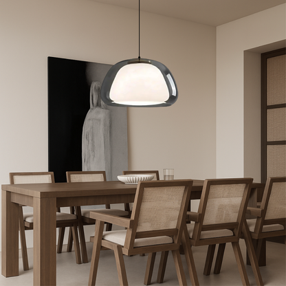Hanglamp Modern met Dubbele Glazen Kap en Verstelbare Hoogte