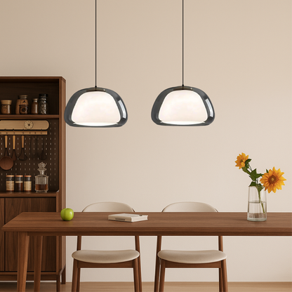 Hanglamp Modern met Dubbele Glazen Kap en Verstelbare Hoogte