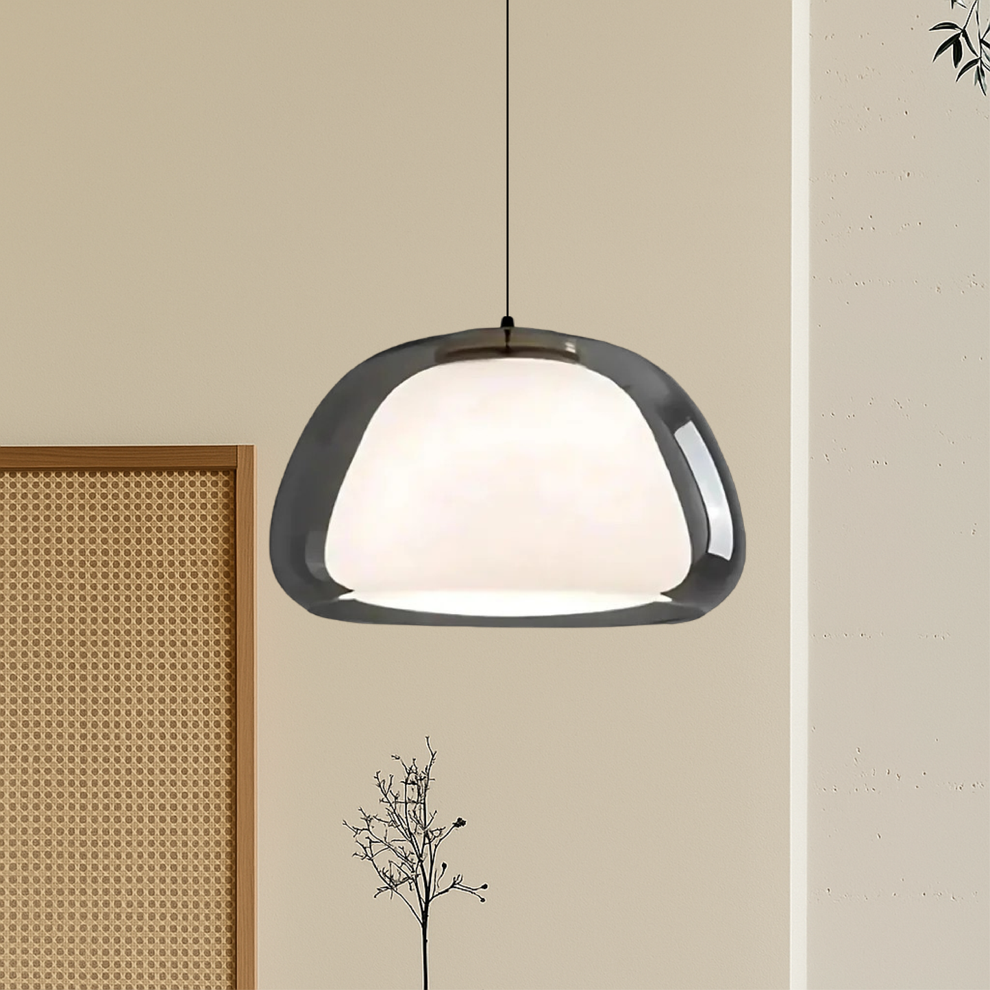 Hanglamp Modern met Dubbele Glazen Kap en Verstelbare Hoogte