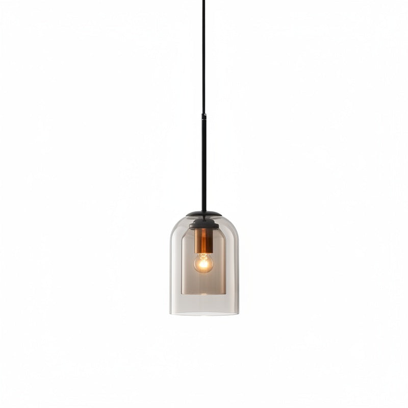 Hanglamp Modern met Dubbele Glazen Kap en Verstelbare Kabellengte