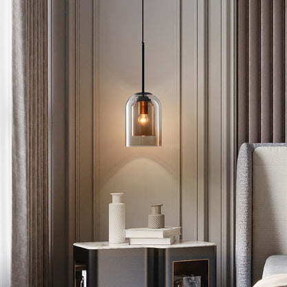 Hanglamp Modern met Dubbele Glazen Kap en Verstelbare Kabellengte