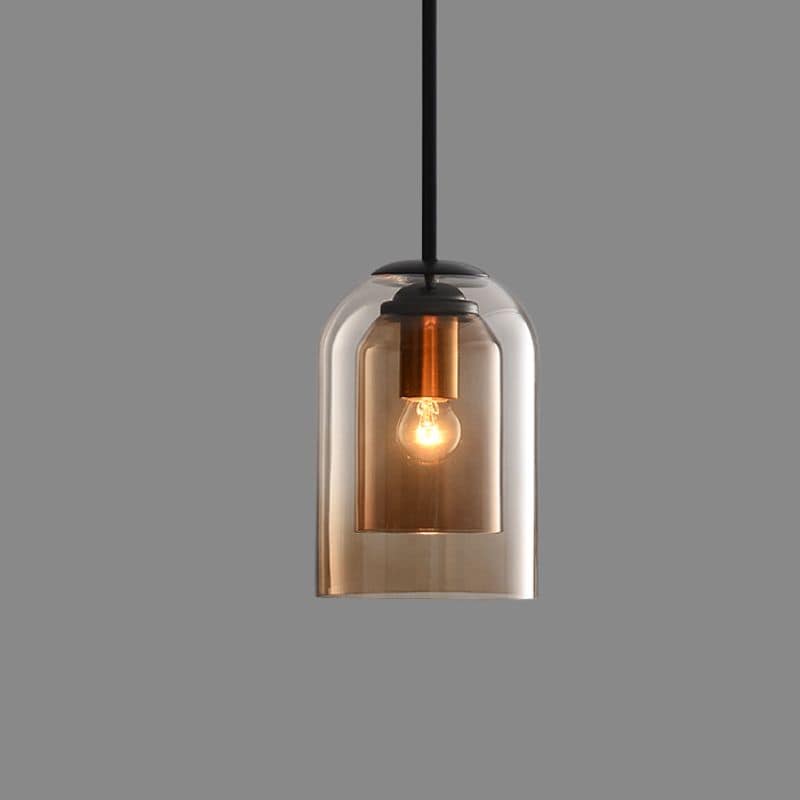 Hanglamp Modern met Dubbele Glazen Kap en Verstelbare Kabellengte