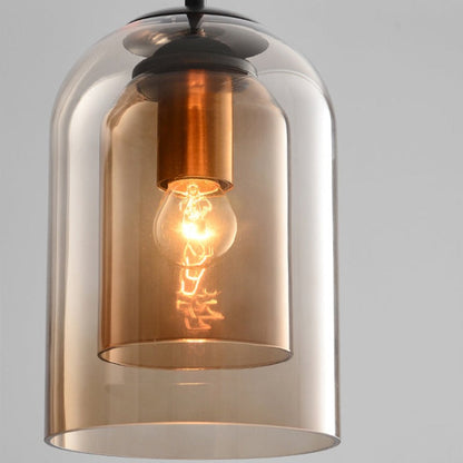 Hanglamp Modern met Dubbele Glazen Kap en Verstelbare Kabellengte