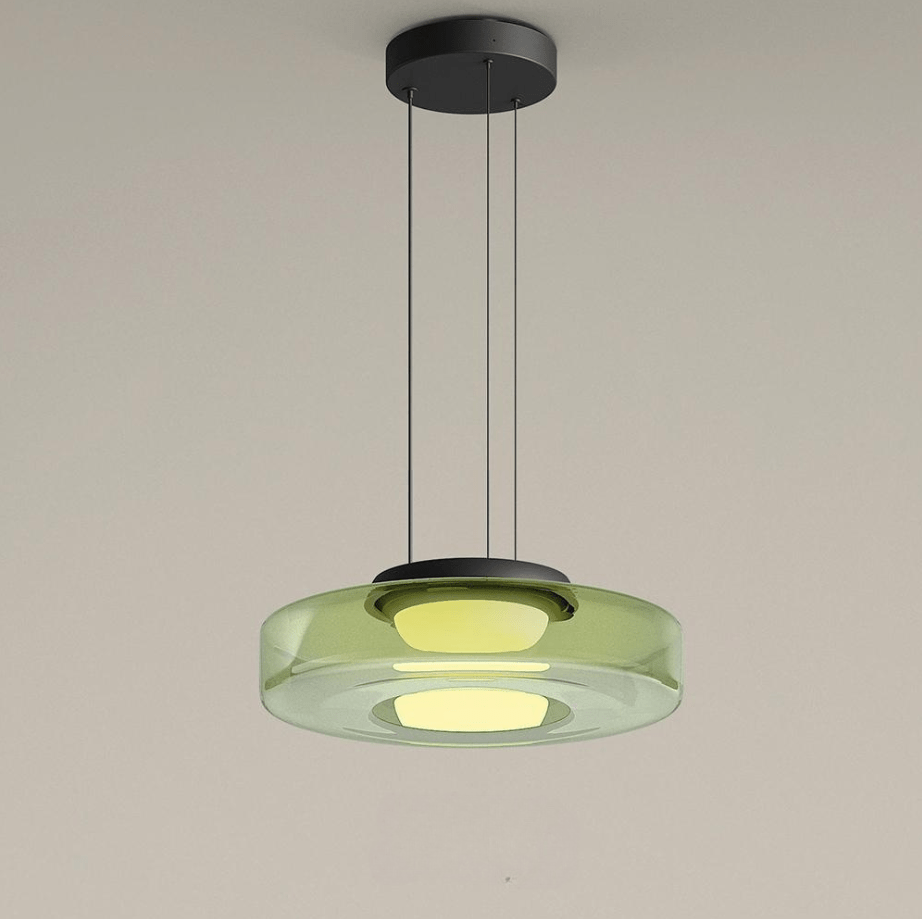 Hanglamp Modern met Gelaagde Glazen Kap en Verstelbare Hoogte