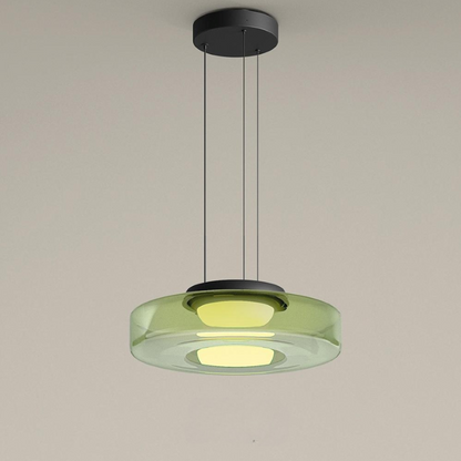 Hanglamp Modern met Gelaagde Glazen Kap en Verstelbare Hoogte