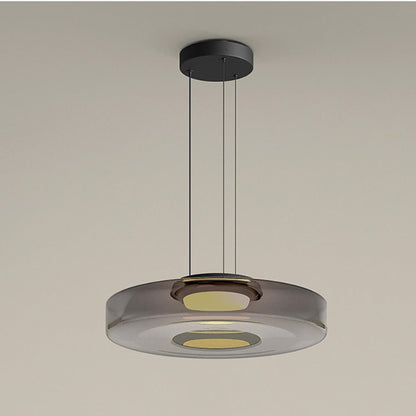 Hanglamp Modern met Gelaagde Glazen Kap en Verstelbare Hoogte