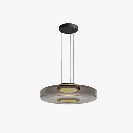 Hanglamp Modern met Gelaagde Glazen Kap en Verstelbare Hoogte