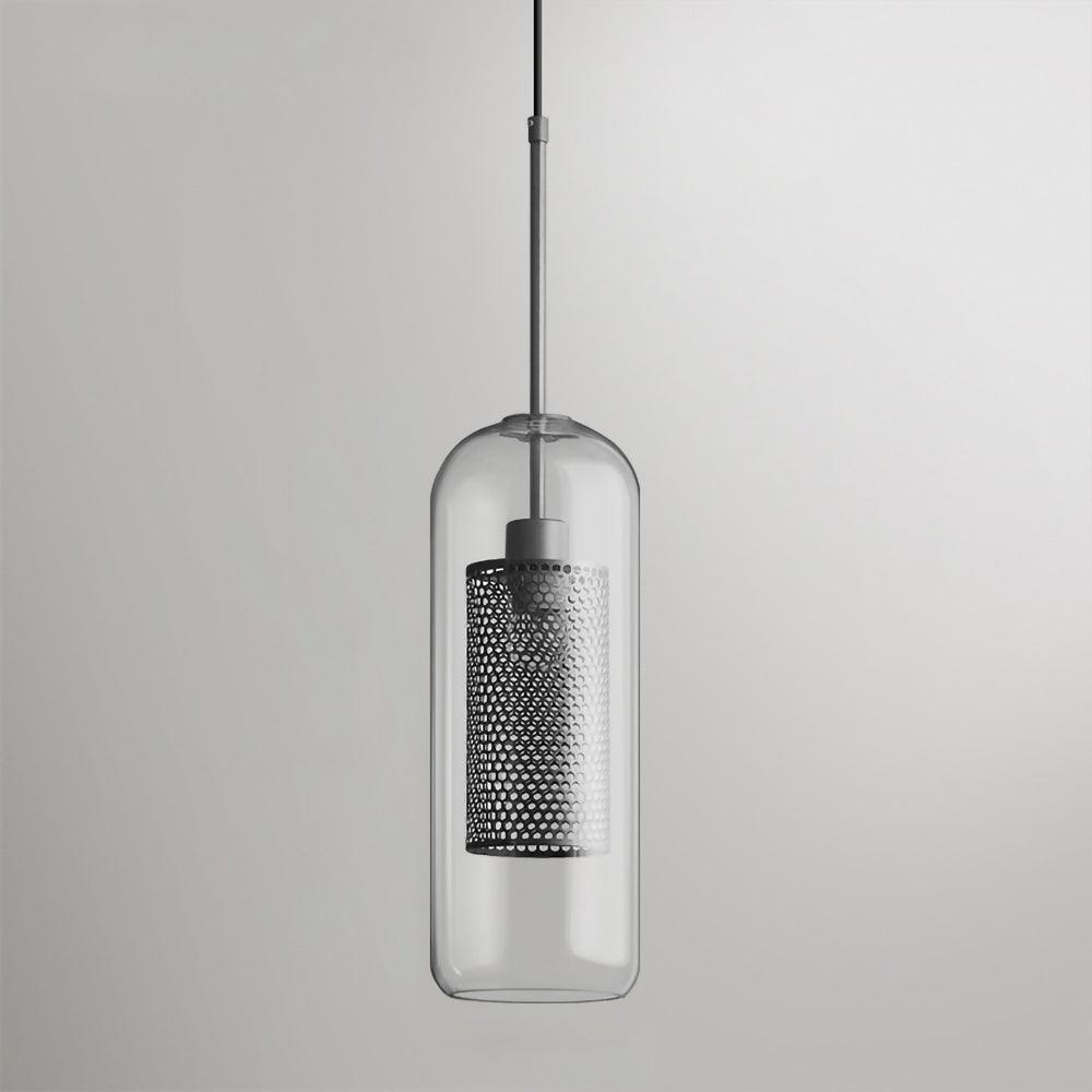 Hanglamp Modern met Glazen Bol en Geperforeerde Metalen Kap