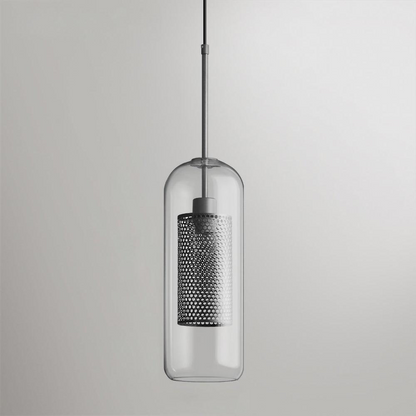 Hanglamp Modern met Glazen Bol en Geperforeerde Metalen Kap