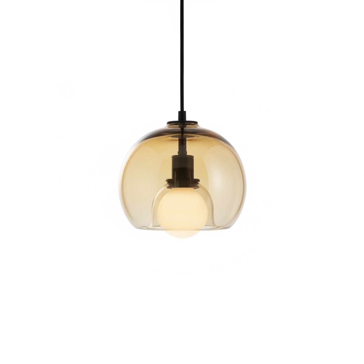 Hanglamp Modern met Glazen Bol Kap en Verstelbare Hoogte