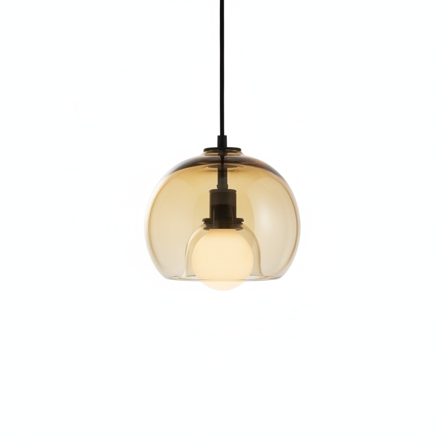 Hanglamp Modern met Glazen Bol Kap en Verstelbare Hoogte