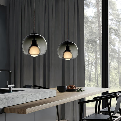 Hanglamp Modern met Glazen Bol Kap en Verstelbare Hoogte