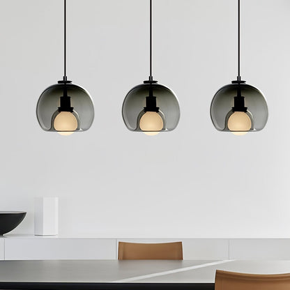 Hanglamp Modern met Glazen Bol Kap en Verstelbare Hoogte