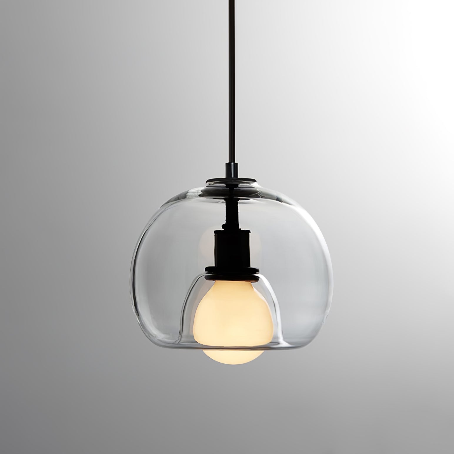 Hanglamp Modern met Glazen Bol Kap en Verstelbare Hoogte