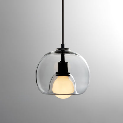 Hanglamp Modern met Glazen Bol Kap en Verstelbare Hoogte