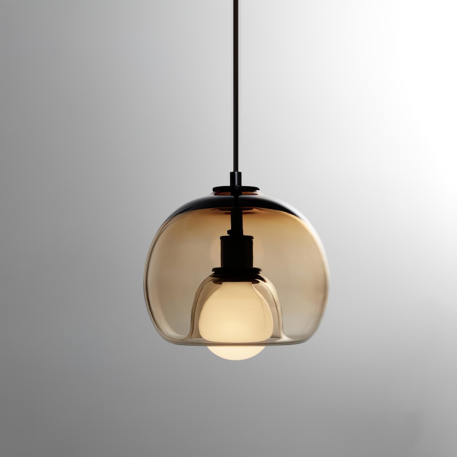 Hanglamp Modern met Glazen Bol Kap en Verstelbare Hoogte
