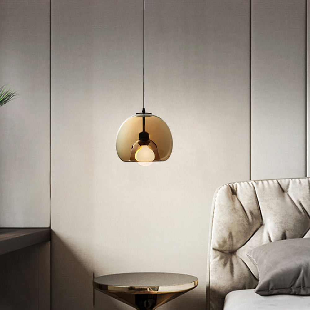 Hanglamp Modern met Glazen Bol Kap en Verstelbare Hoogte