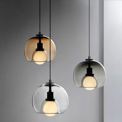Hanglamp Modern met Glazen Bol Kap en Verstelbare Hoogte