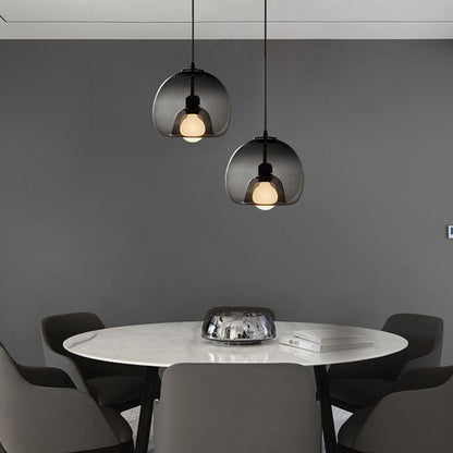 Hanglamp Modern met Glazen Bol Kap en Verstelbare Hoogte