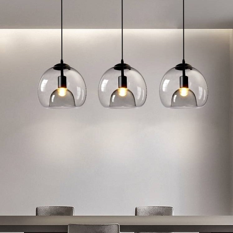Hanglamp Modern met Glazen Bol Kap en Verstelbare Hoogte