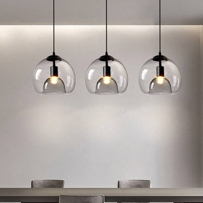 Hanglamp Modern met Glazen Bol Kap en Verstelbare Hoogte