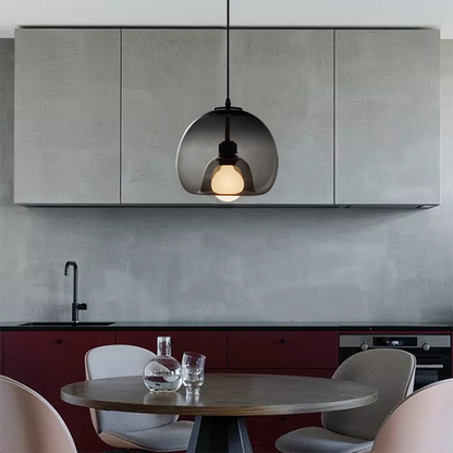 Hanglamp Modern met Glazen Bol Kap en Verstelbare Hoogte