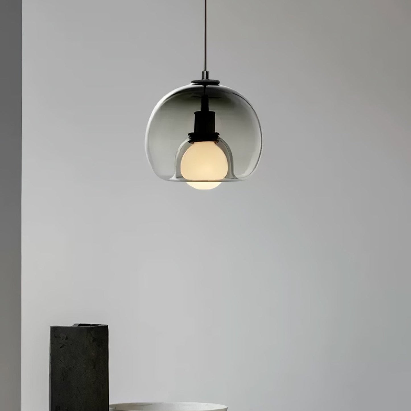 Hanglamp Modern met Glazen Bol Kap en Verstelbare Hoogte