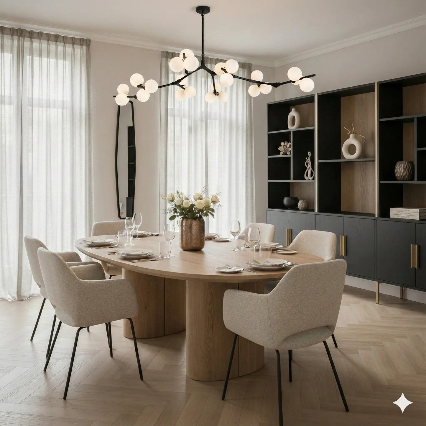 Hanglamp Modern met Glazen Bollen en Takkenvorm