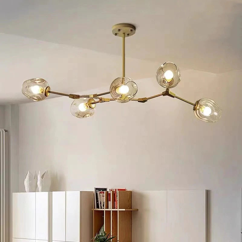 Hanglamp Modern met Glazen Bollen en Vertakte Armen