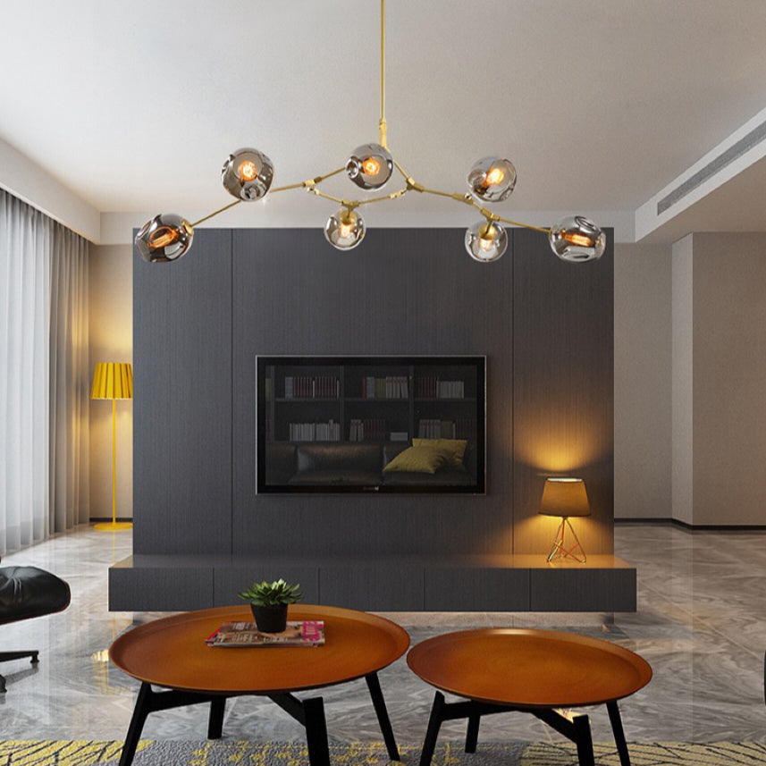 Hanglamp Modern met Glazen Bollen en Vertakte Armen