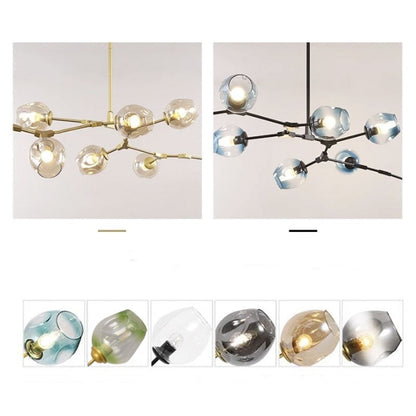Hanglamp Modern met Glazen Bollen en Vertakte Armen