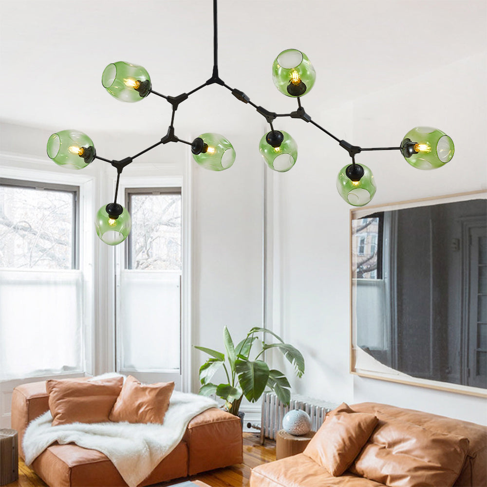 Hanglamp Modern met Glazen Bollen en Vertakte Armen