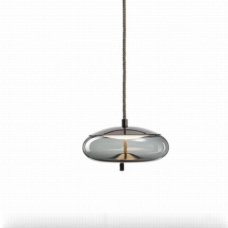 Hanglamp Modern met Glazen Kap en Gevlochten Snoer voor Binnen