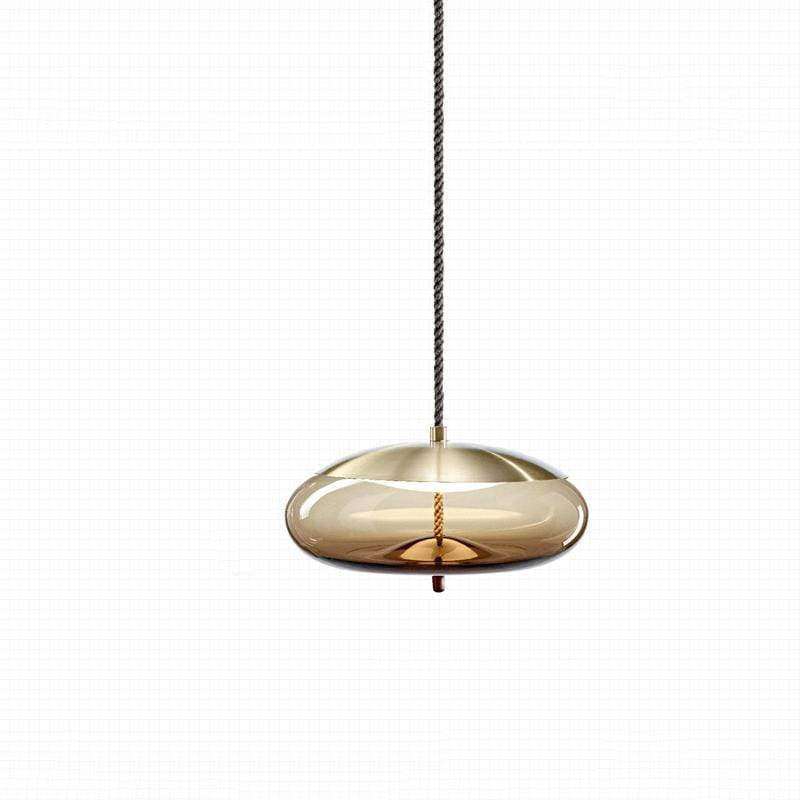 Hanglamp Modern met Glazen Kap en Gevlochten Snoer voor Binnen