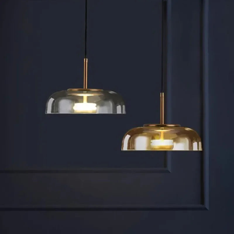 Hanglamp Modern met Glazen Kap en Verstelbare Hoogte