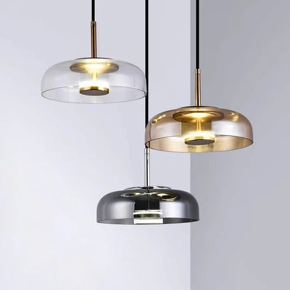 Hanglamp Modern met Glazen Kap en Verstelbare Hoogte