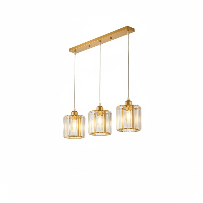 Hanglamp Modern met Kristalglazen Cilinderkappen en Verstelbare Hoogte